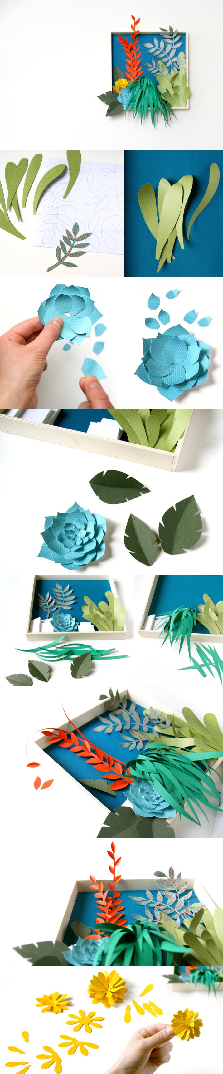 cadre végétal en feuille colorée cricut