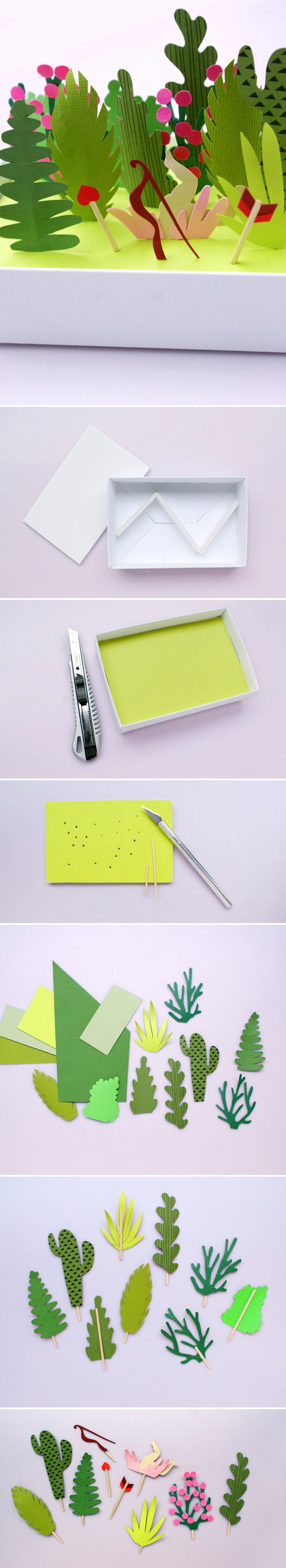 plante en papier fabriquer un petit jardin miniature verdure - blog déco - clem around the corner