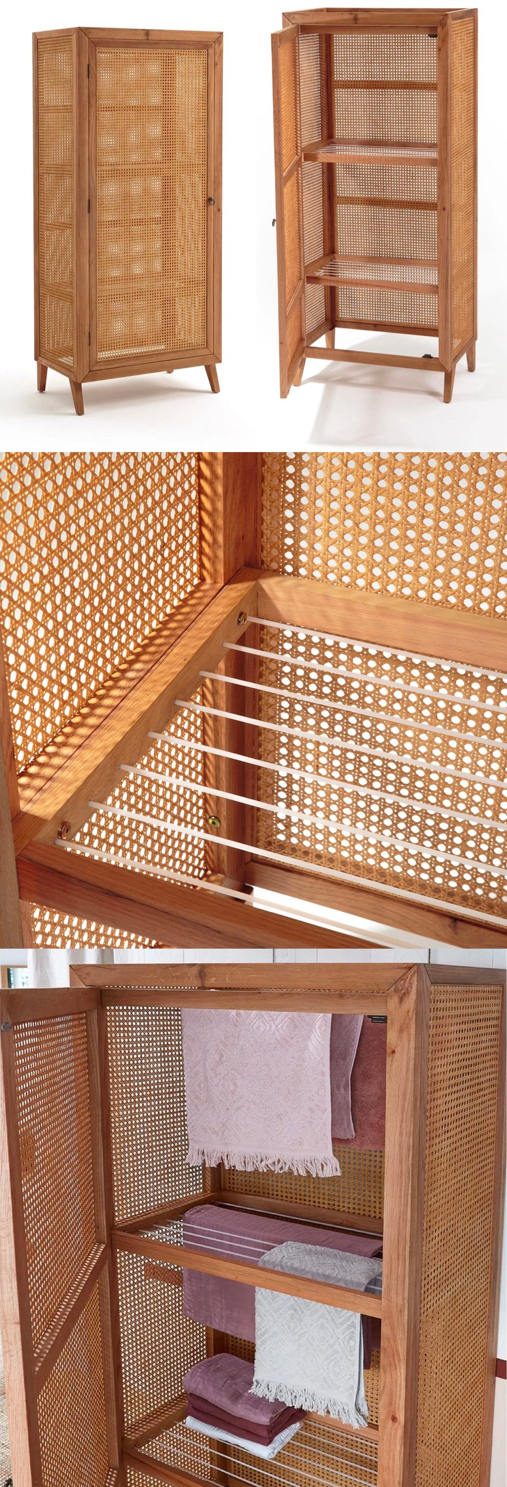 armoire tancarville cannage étendre son linge avec style - blog déco - clem around the corner