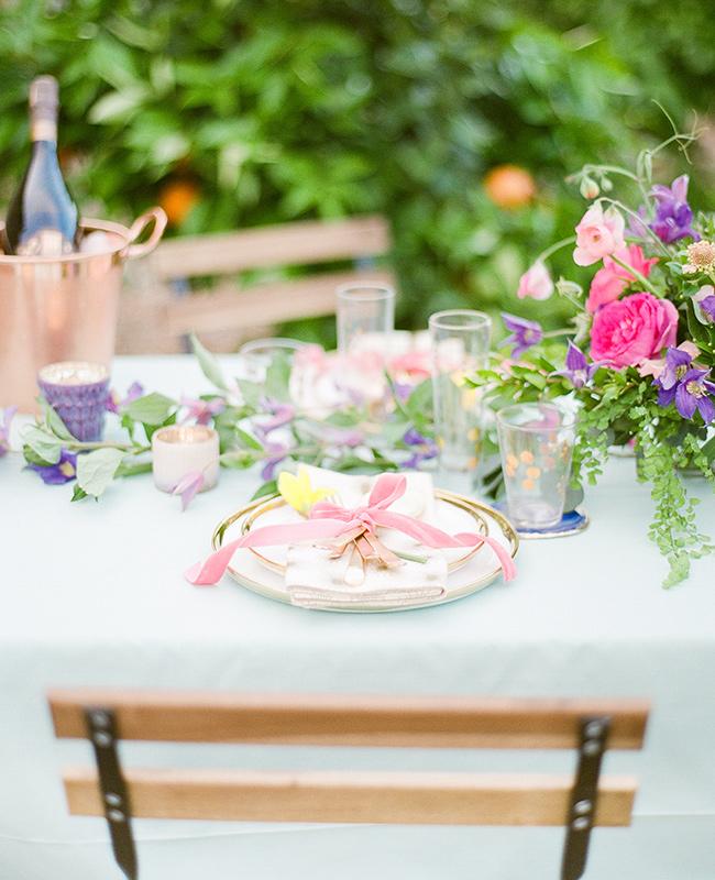 décoration printanière brunch jardin