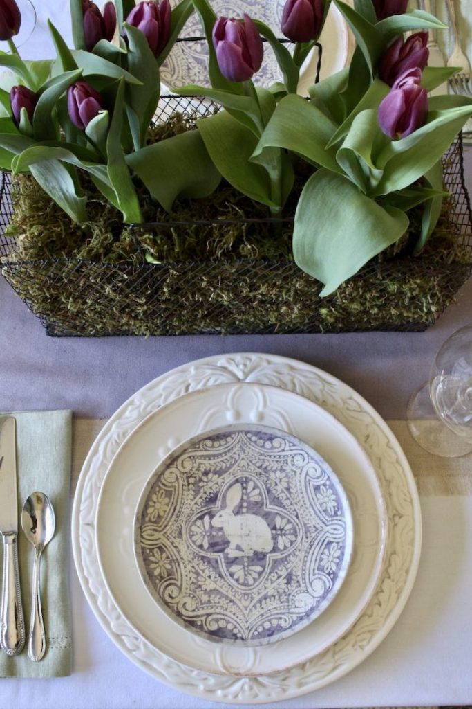 table de pâques déco esprit bucolique tulipes vert - blog déco - clem around the corner