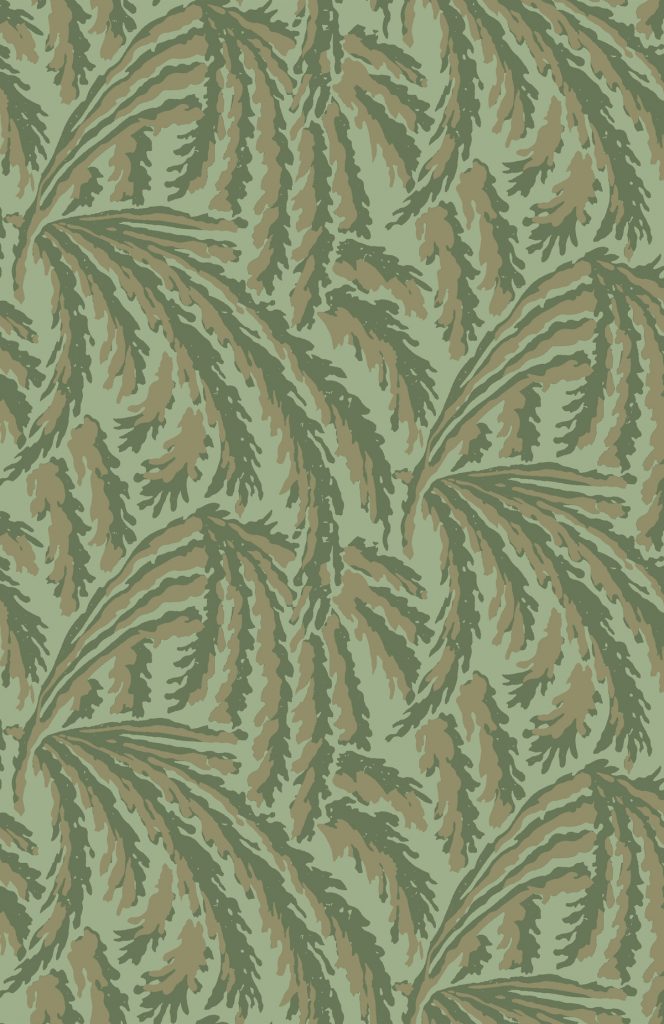 shauna dennison papier peint végétal art déco olive green - blog déco - clem around the corner