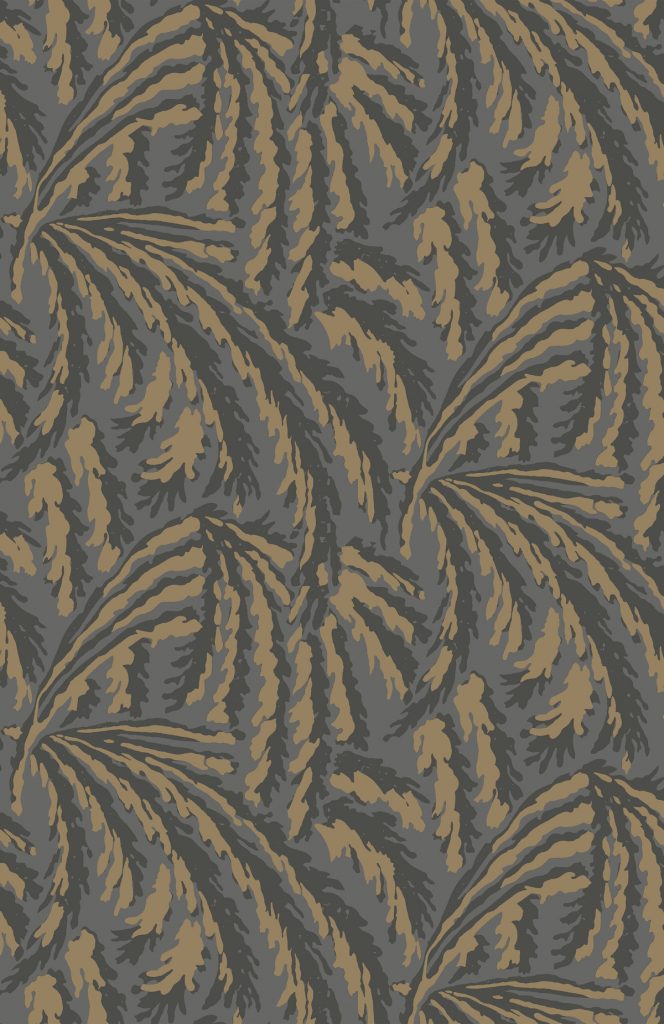 shauna dennison papier peint végetal art déco dark grey and gold - blog déco - clem around the corner