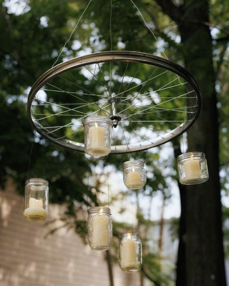 upcycling diy recyclage roue bougeoir photophore