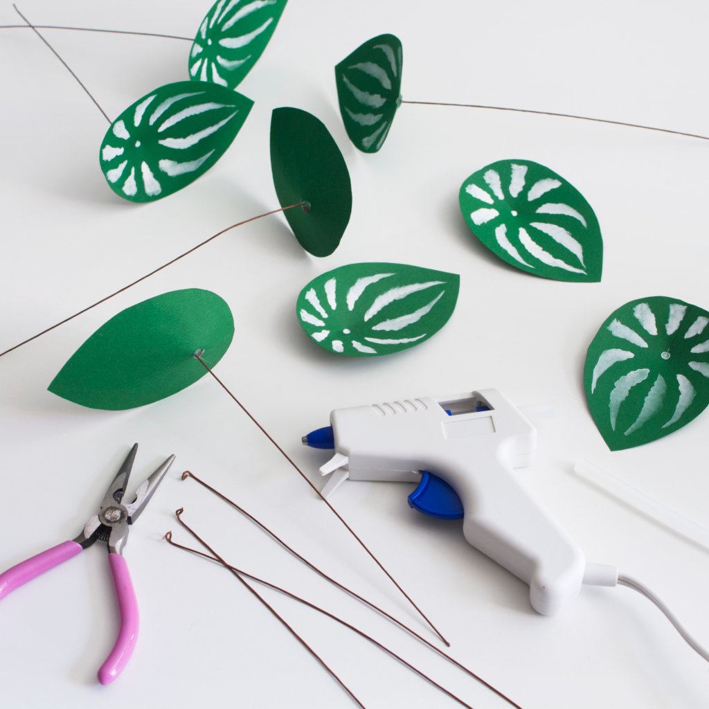 plante en papier diy collage tiges fil de fer - blog déco - clem around the corner