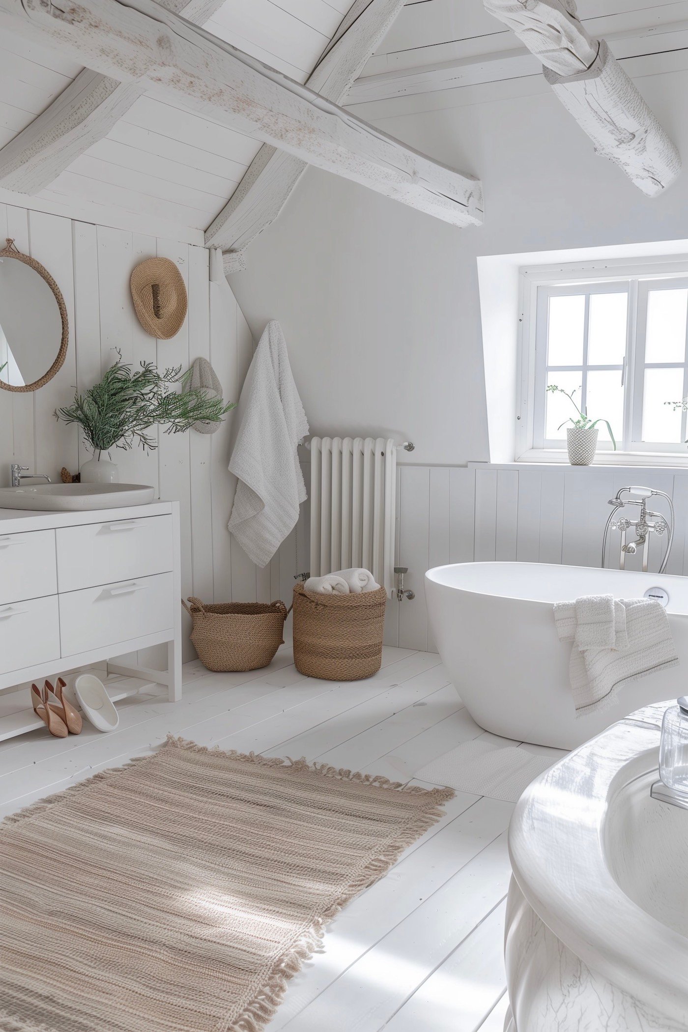 aménager grenier maison de campagne poutres apparentes