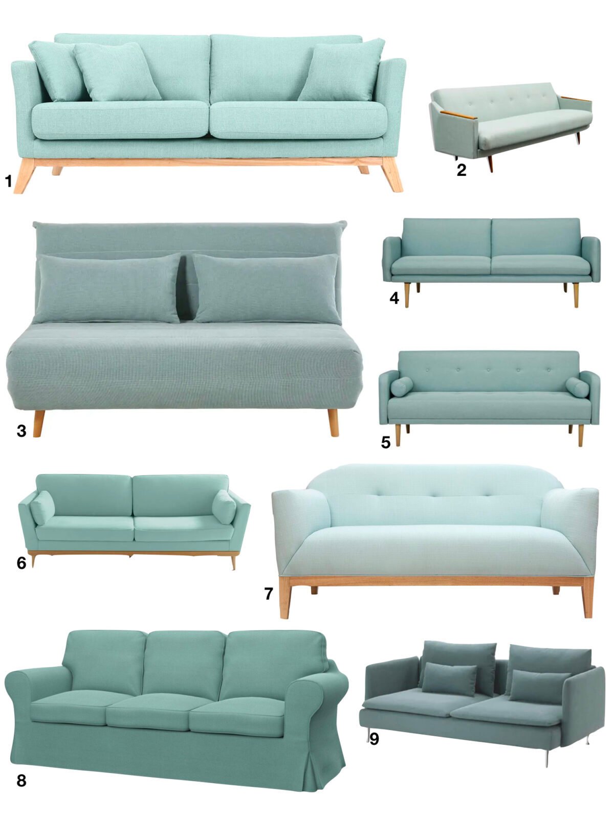 céladon canapé pastel scandinave salon moderne - blog déco - clem around the corner