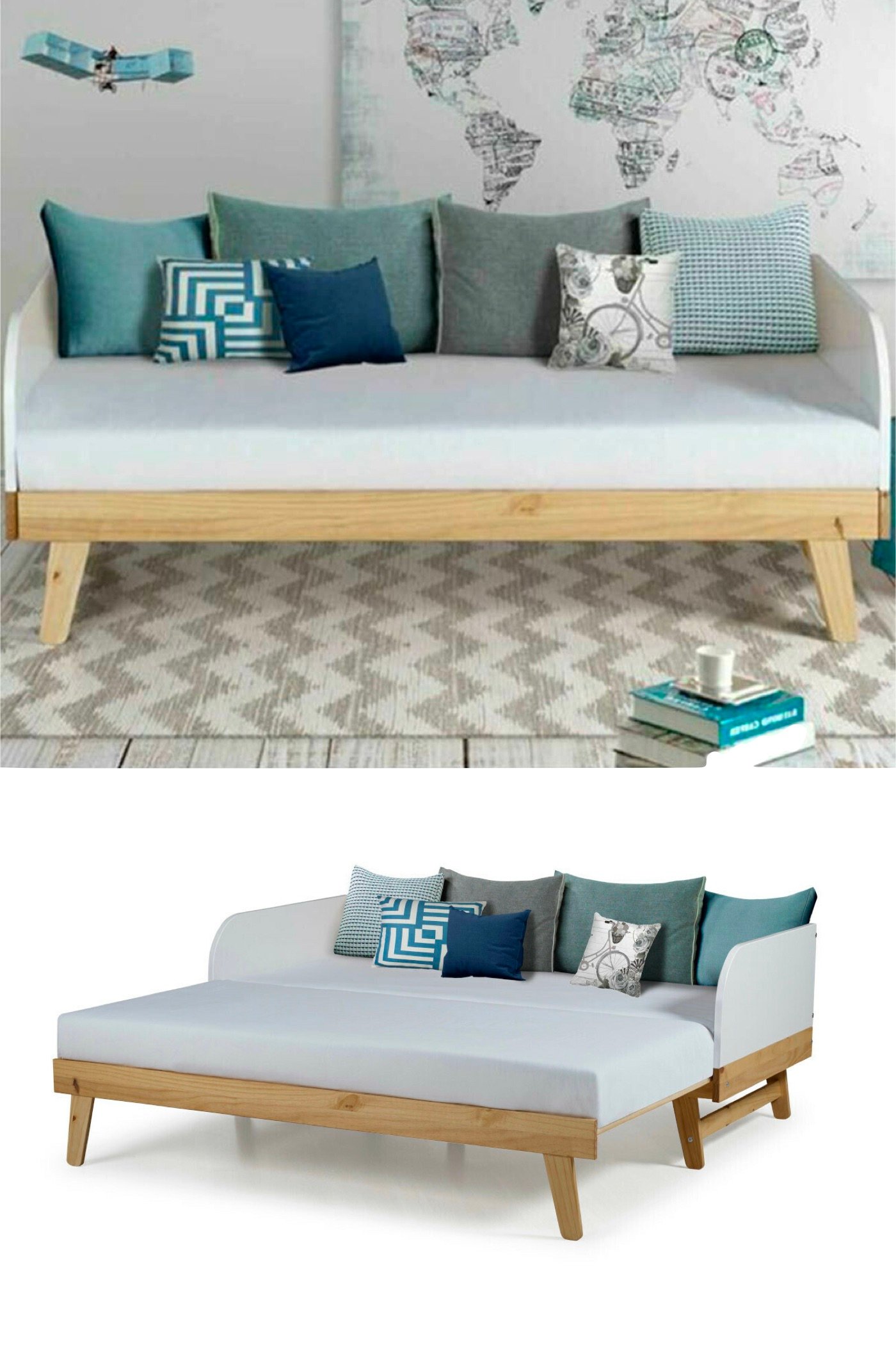 lit tiroir scandinave enfant blanc