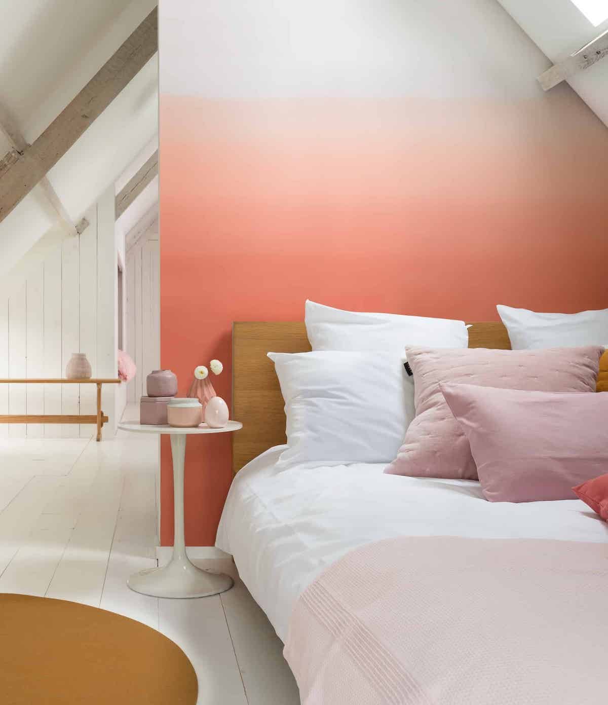 tie and dye rose chambre bois mur - blog déco - clem around the corner