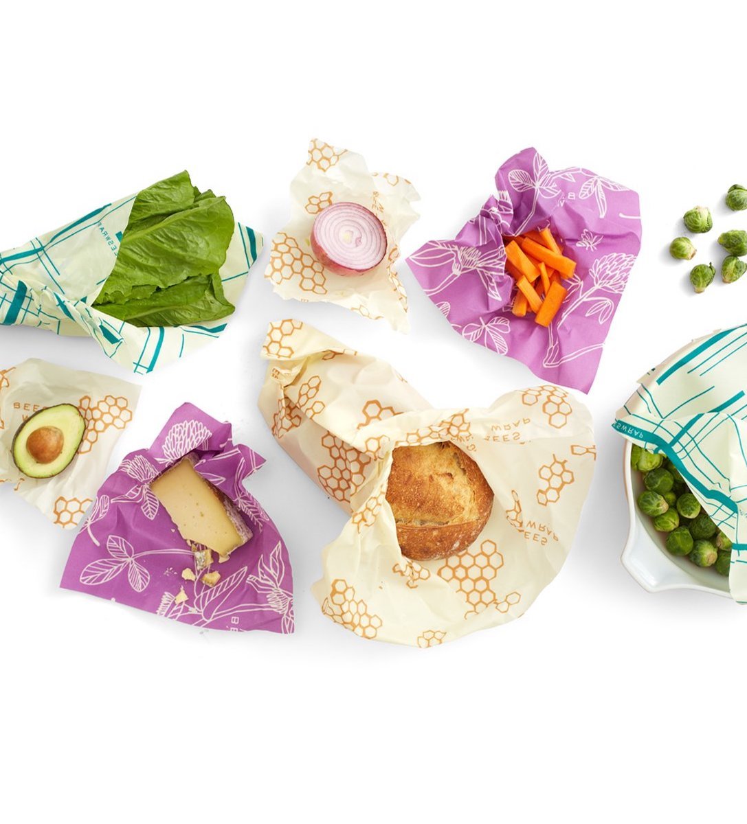 zéro déchet bee wrap violet blanc rayure bleu aliment - blog déco - clem around the corner
