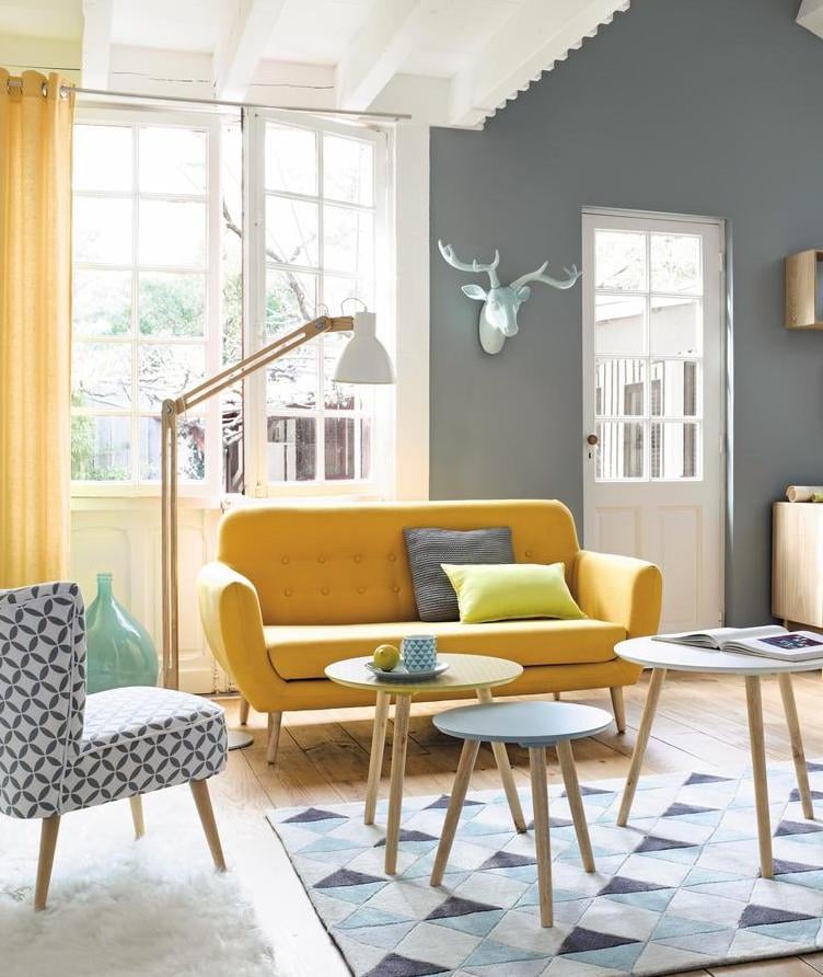 tendance déco scandinave canapé jeune vintage fauteuil motifs géométriques clemaroundthecorner