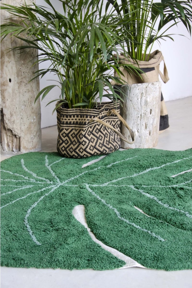 astuces tapis tropical vert bon plan studio étudiant - blog déco - clem around the corner