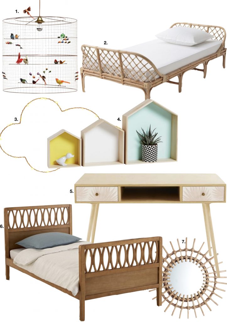 loft haussmannien bureau lit bois rotin miroir lustre - blog déco - clem around the corner