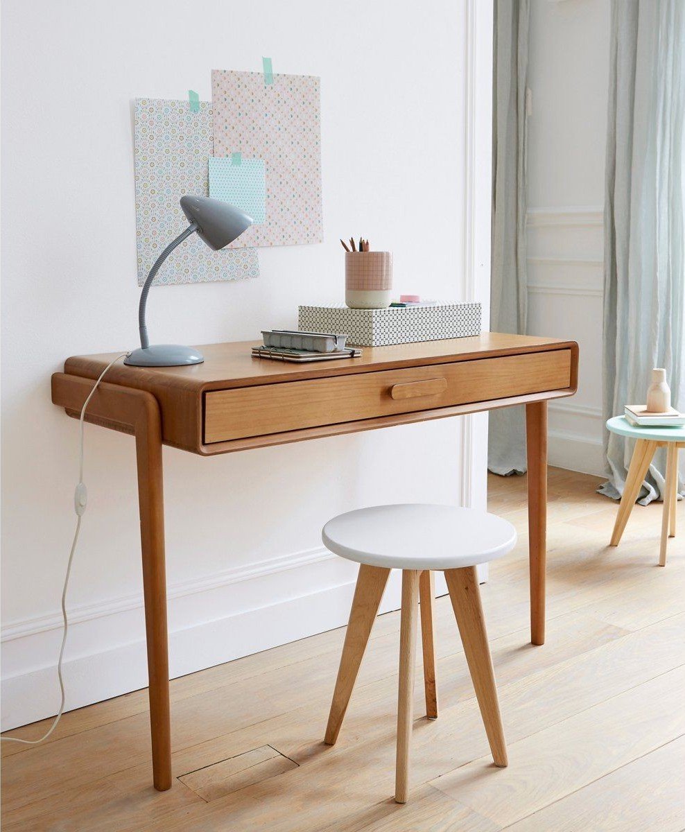 bureau faible profondeur style scandinave minimaliste pastel - blog déco - clem around the corner