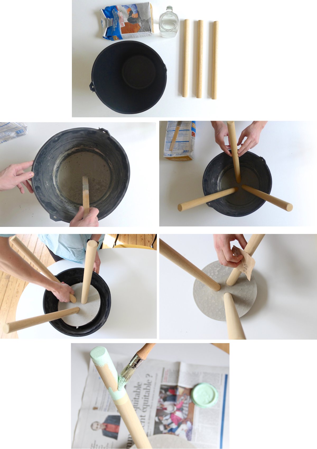 tabouret en béton diy bricolage étape facile accessible peinture bois - blog déco - clem around the corner
