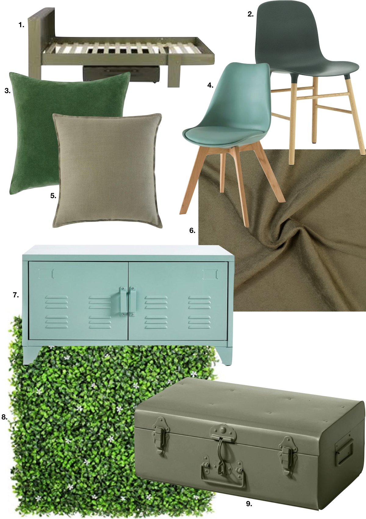 chambre enfant kaki mur végétale valise voyage rétro housse couette - blog déco - clem around the corner