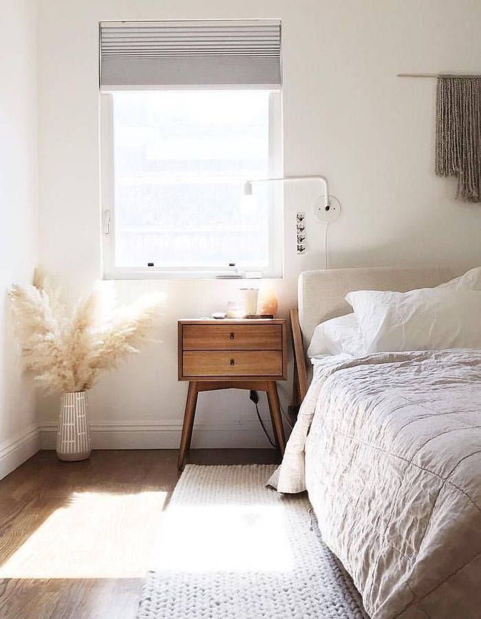 blog déco chambre rustique nature herbe de pampa table chevet bois clemaroundthecorner