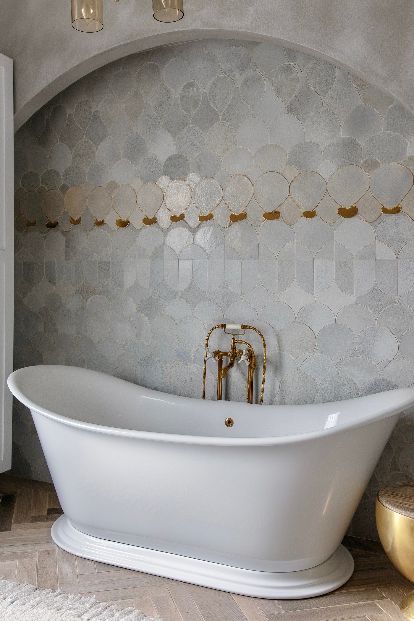 salle de bains marocaine zen blanche gris luxe