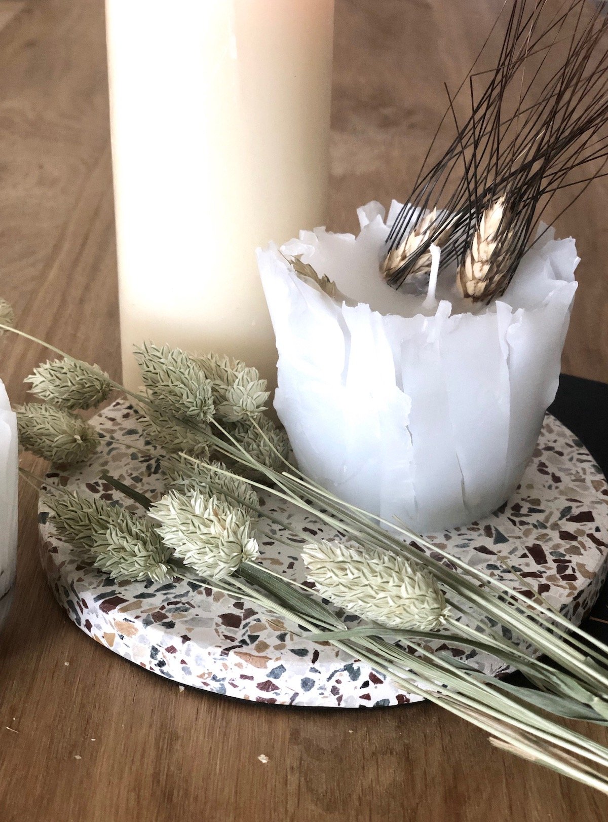 bougie fleur séchées diy tutoriel technique conseil - blog décoration interieur - clem around the corner