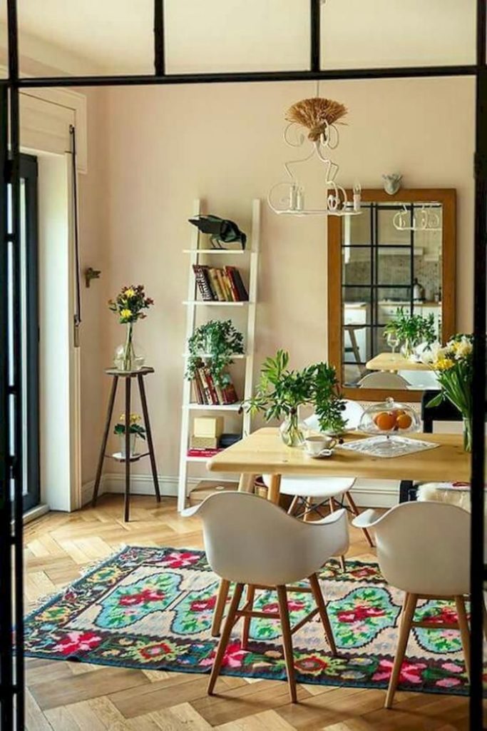 clemaroundthecorner salon cuisine tapis vintage chaise scandinave