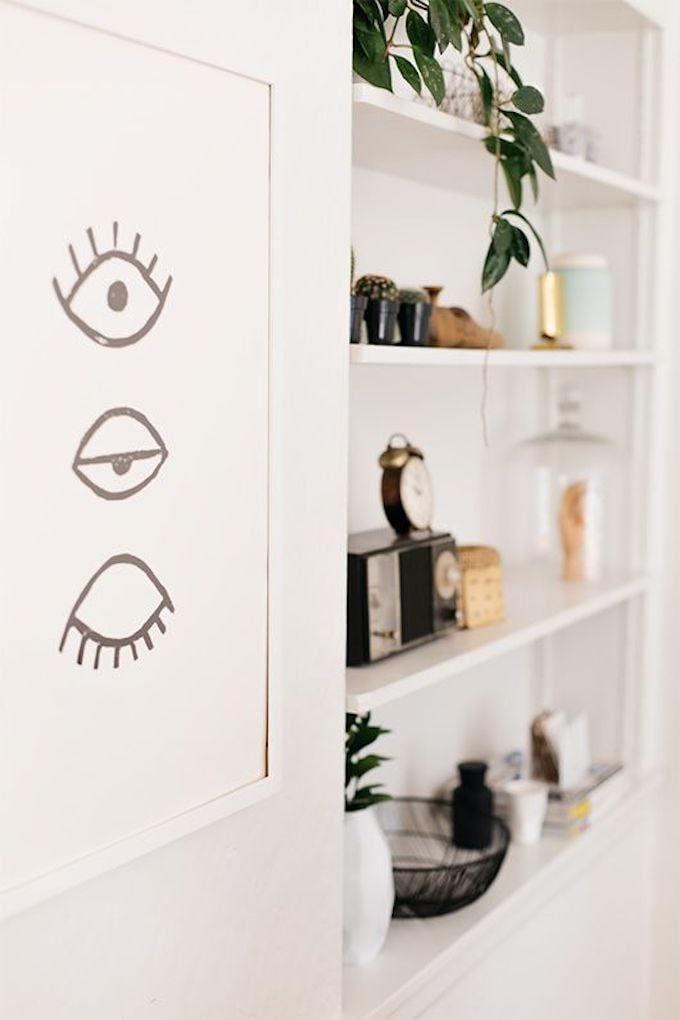 clemaroundthecorner déco tableau noir et blanc mur salon