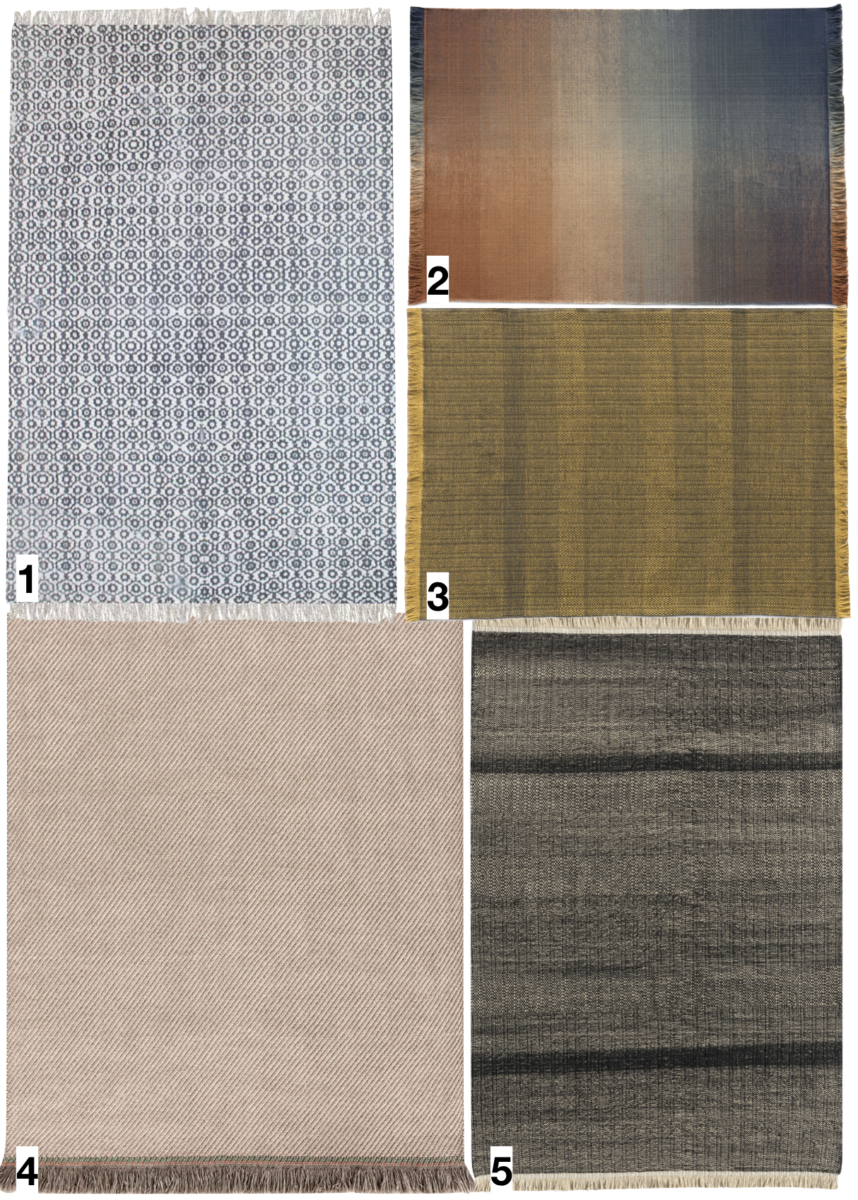 shopping liste où trouver un tapis d extérieur style frange beige motif bleu dégradé déco décoration