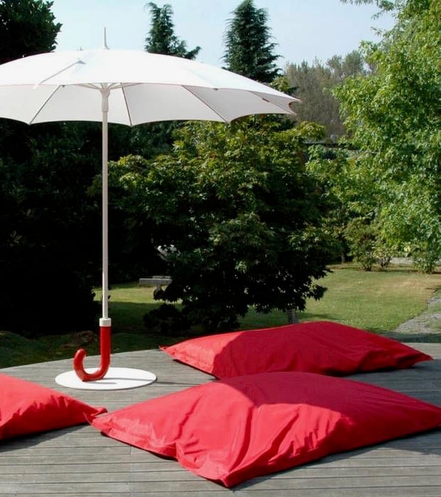 parasol design parapluie gulliver blanc noir terrasse déco décoration clematc