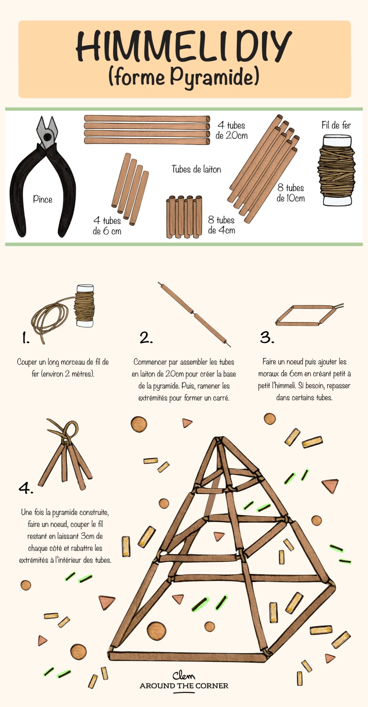 himmeli diy forme pyramide décoration scandinave - blog déco - clem around the corner