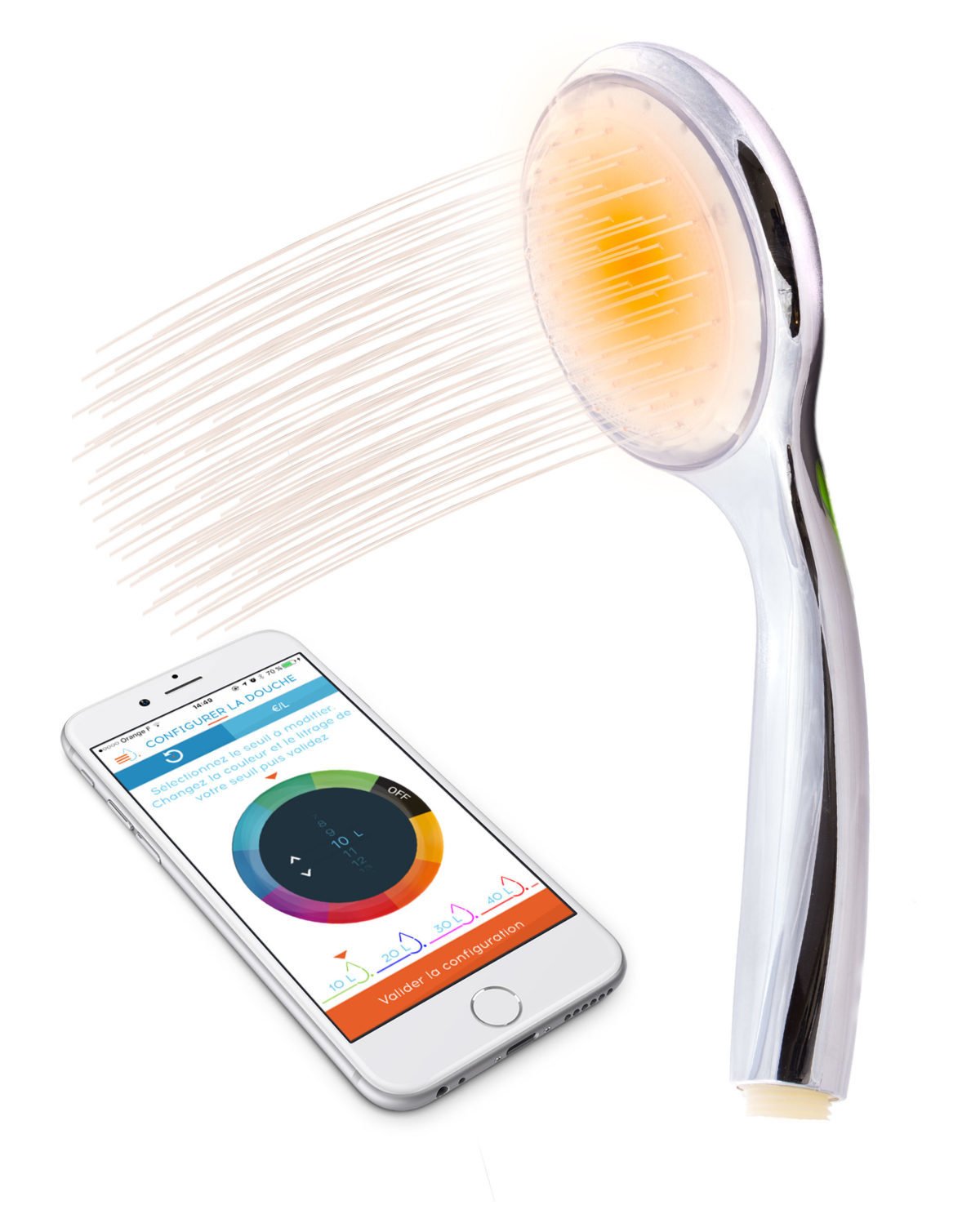 La maison écologique 10 gestes à dopter dans la salle de bain pommeau de douche hydrao Couleur orange blog - déco - clemaroundthecorner