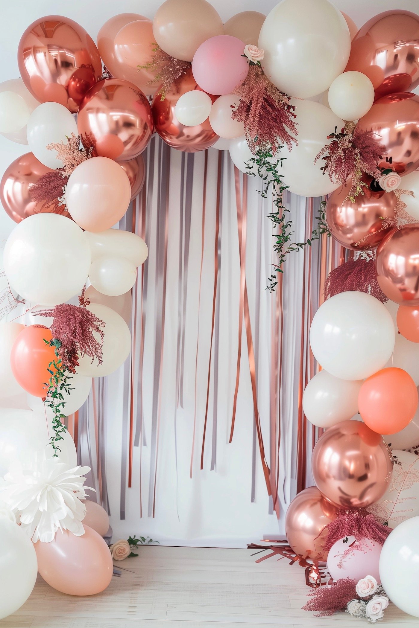 arche ballon rose déco murale mariage coin. photo