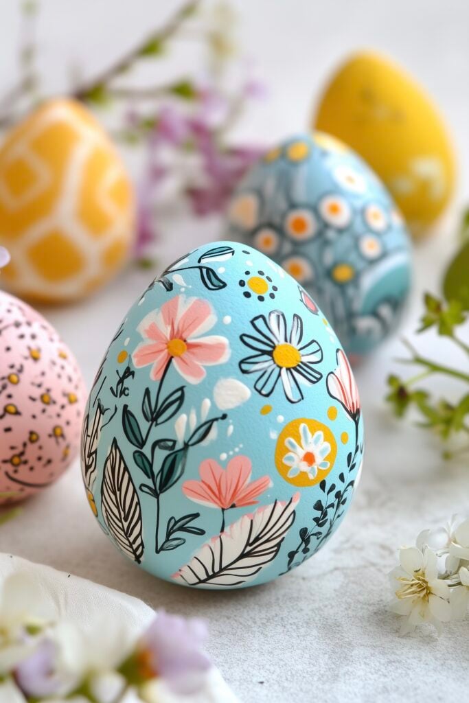 Pâques diy oeuf liberty peint