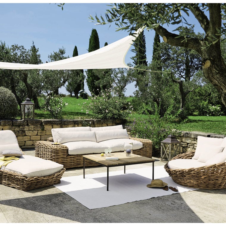 canapé rond rotin extérieur mobilier outdoor maisons du monde avis salon de jardin provence transat