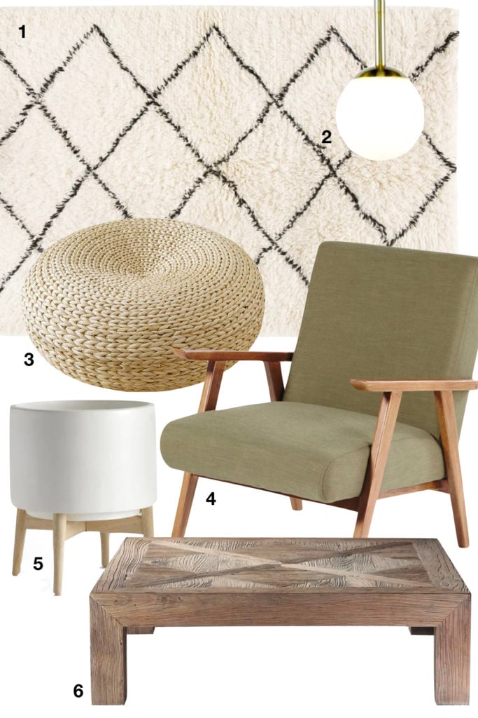 shopping liste visite déco bohème tendance fauteuil luminaire tapis pouf rotin pot de fleur - blog clematc