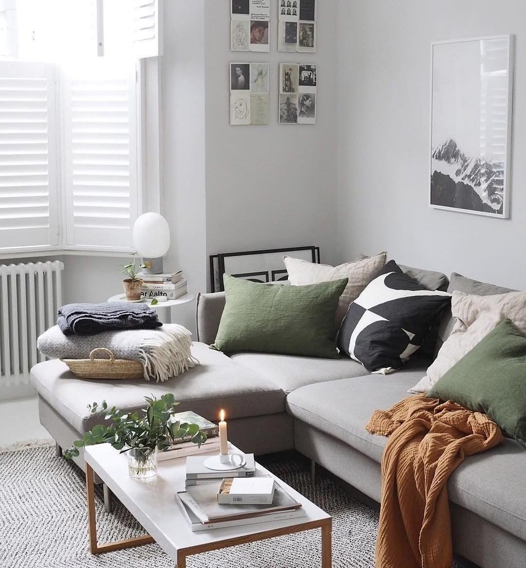 salon scandinave canapé gris angle design pas cher déco nordique