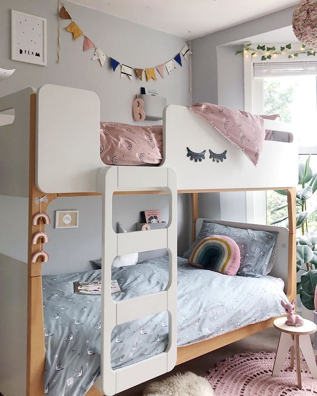 lit superposé enfant design bois blanc scandinave pas cher