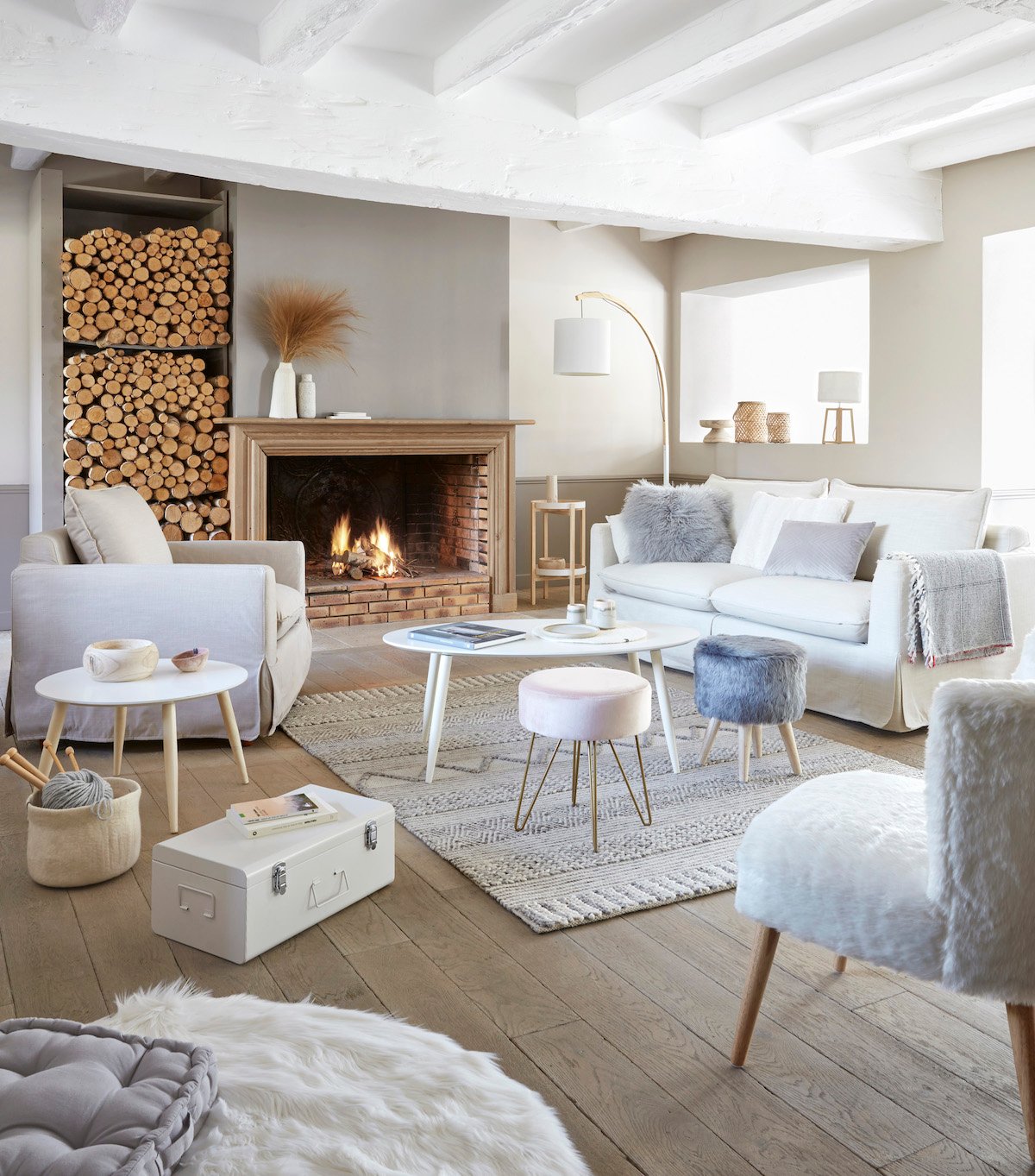 salon bord de mer fauteuil lin chic scandinave cocoon - blog decoration clem