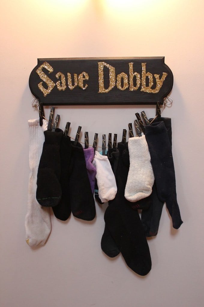 déco harry potter tangement chaussettes perdues idée originale famille rigolo fan fiction dobby elfe de maison - blog déco - clem around the corner