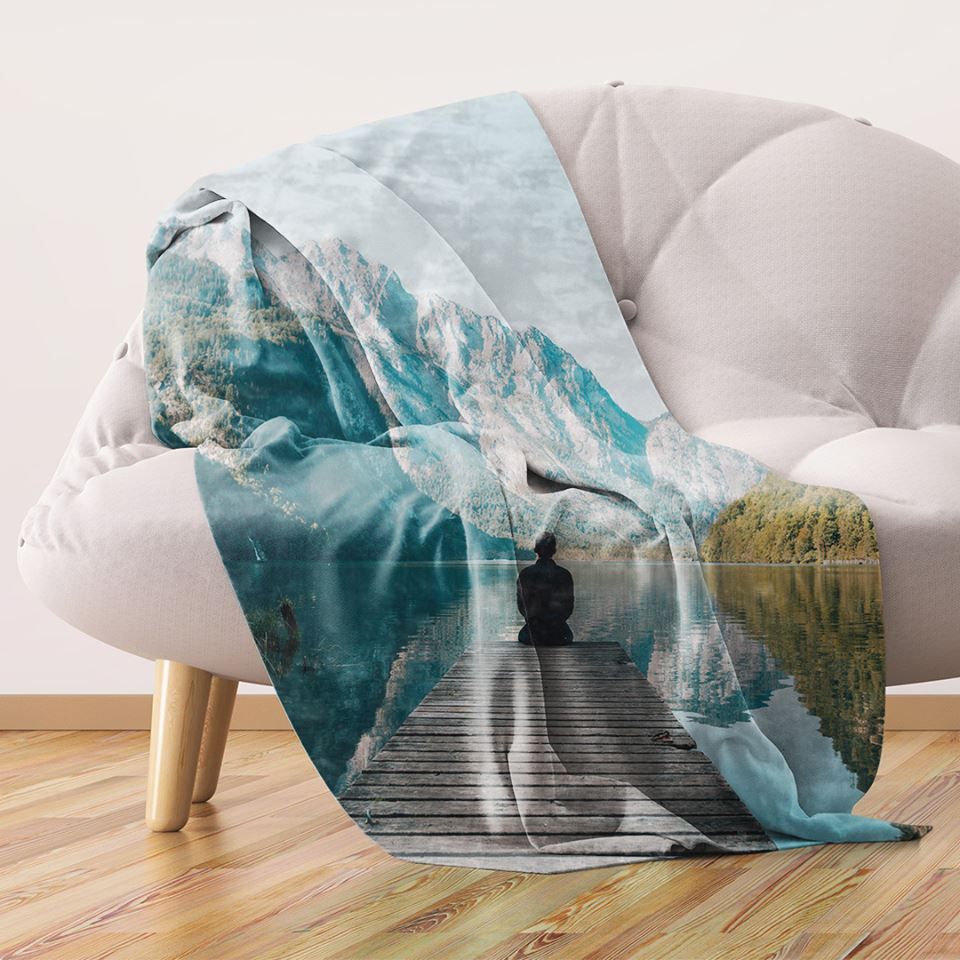 cadeau déco photo original mariage couple serviette plage personnalisée impression image