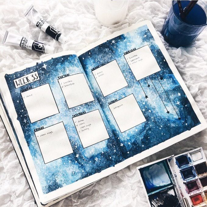 comment faire un bullet journal déco idée peinture aquarelle artiste - blog déco - clem around the corner