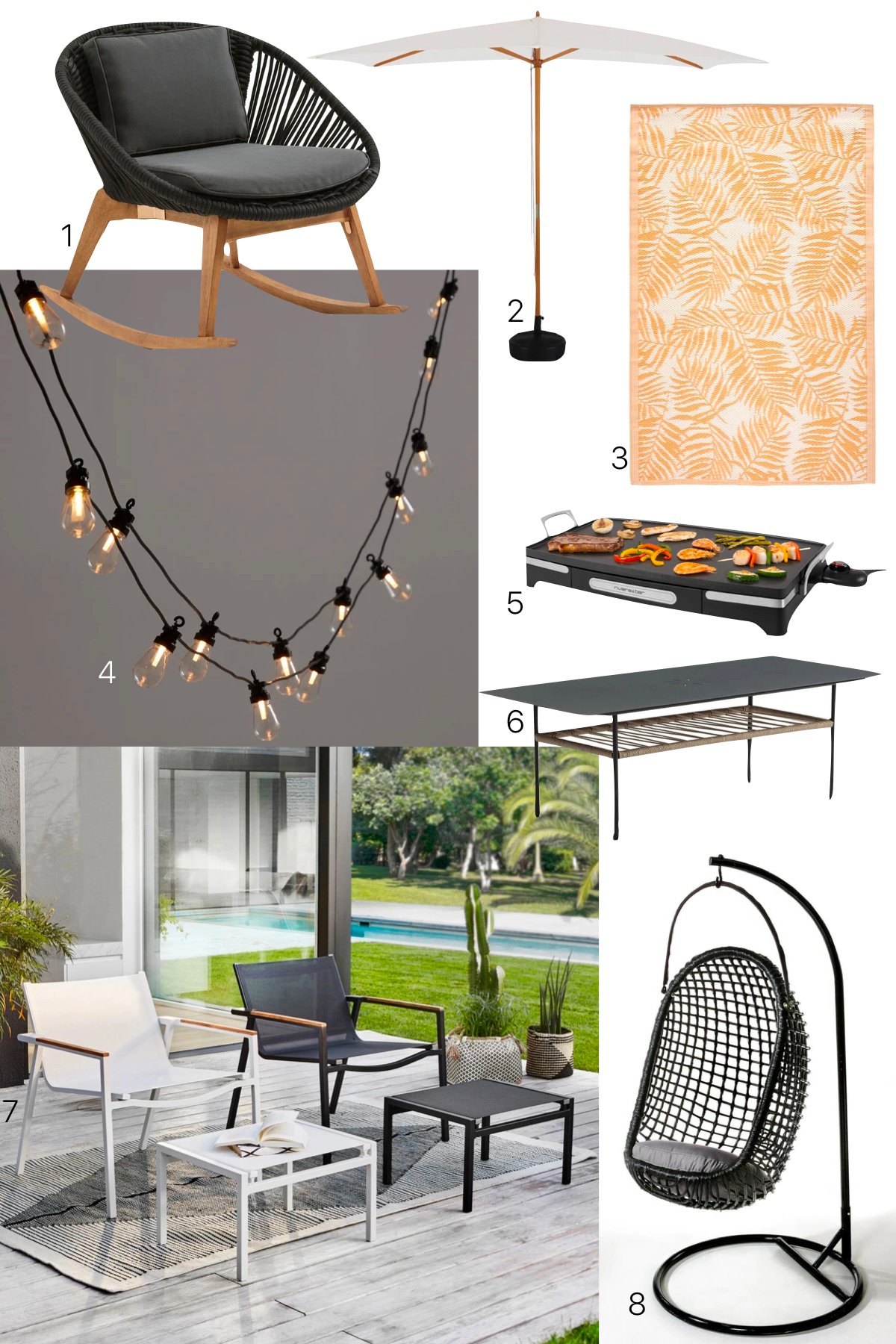 meuble terrasse pas cher tapis palmier jardin design cosy moderne - clematc.001