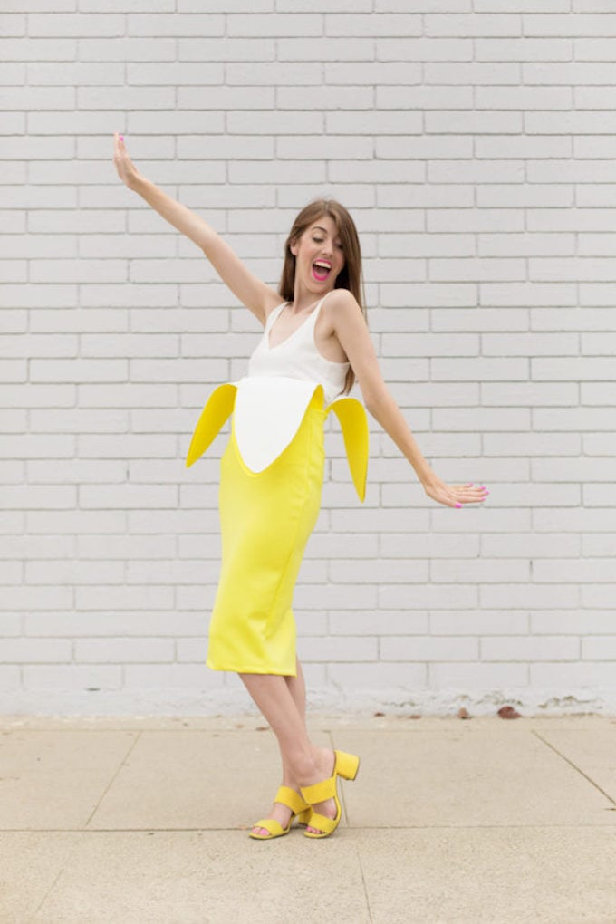 déguisement diy habit banane jaune blanc femme homme à faire soi-même rapide simple peu couteux - blog déco diy