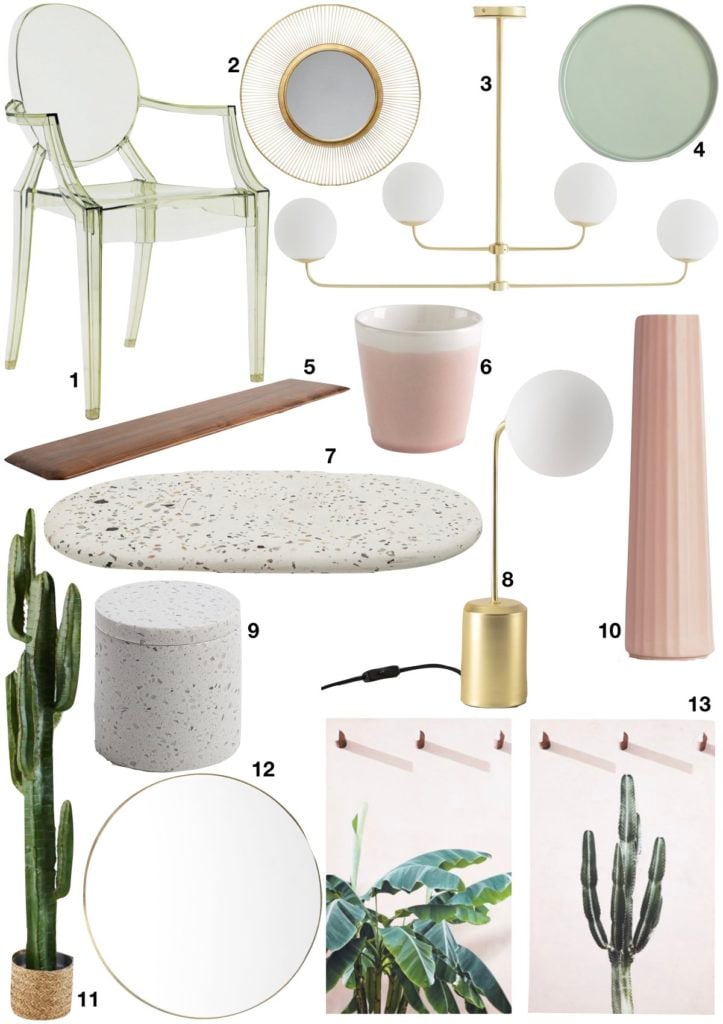 déco verte et rose shopping liste inspiration appartement manhattan - blog déco - clem around the corner