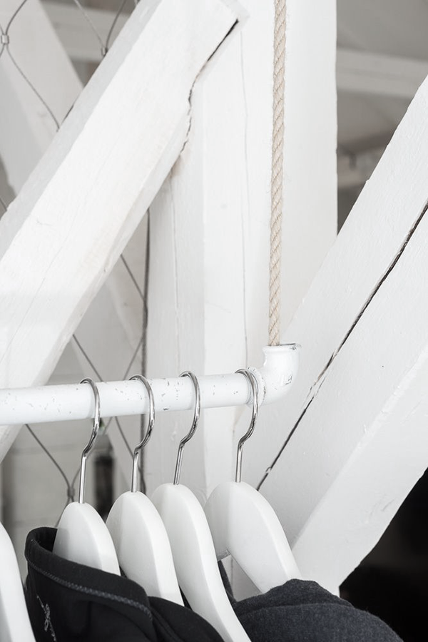 dressing penderie ouverte diy objet détourné plomberie tube