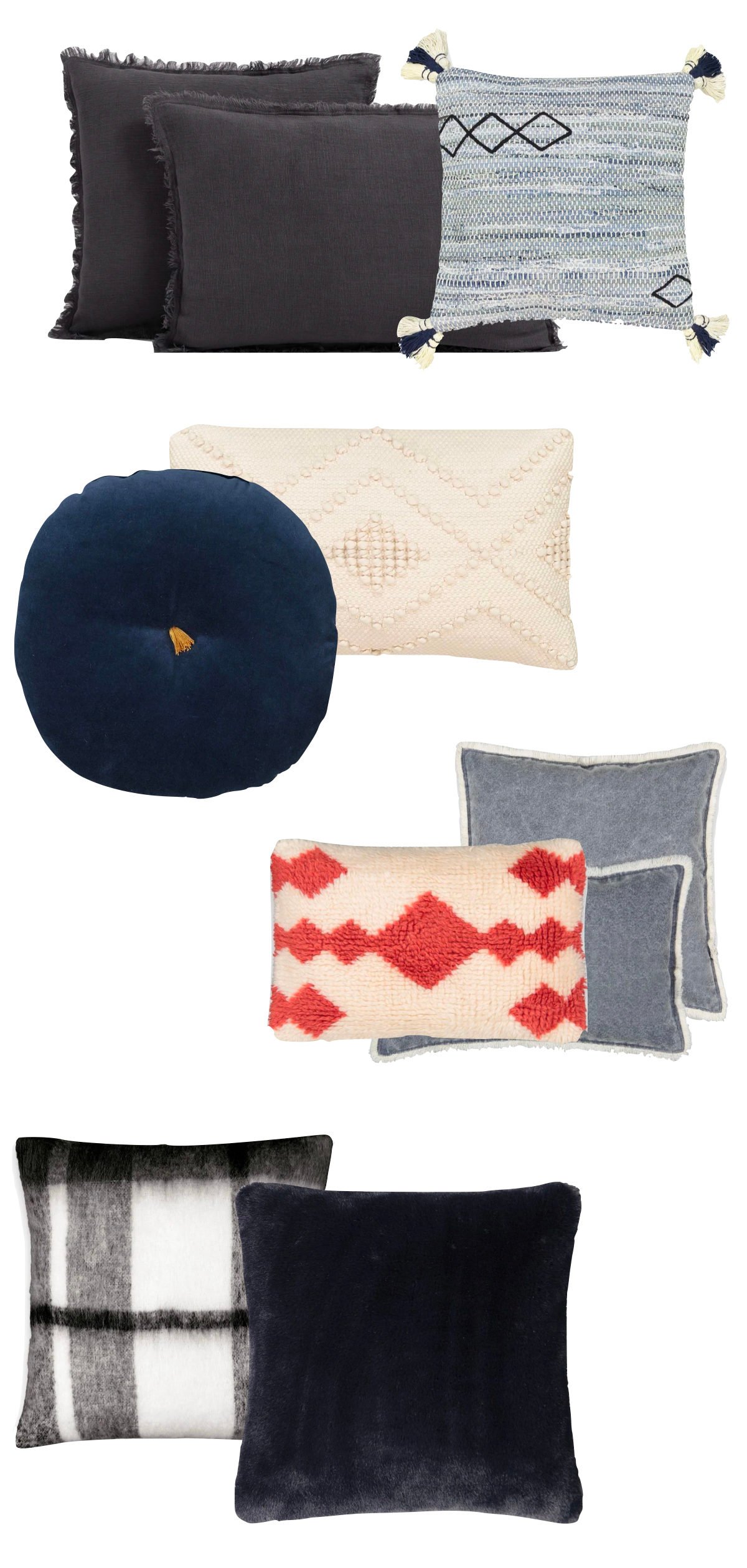 comment choisir ses coussins d'intérieur assortiment harmonie mélange matière velours tissu laine - blog déco - clem around the corner