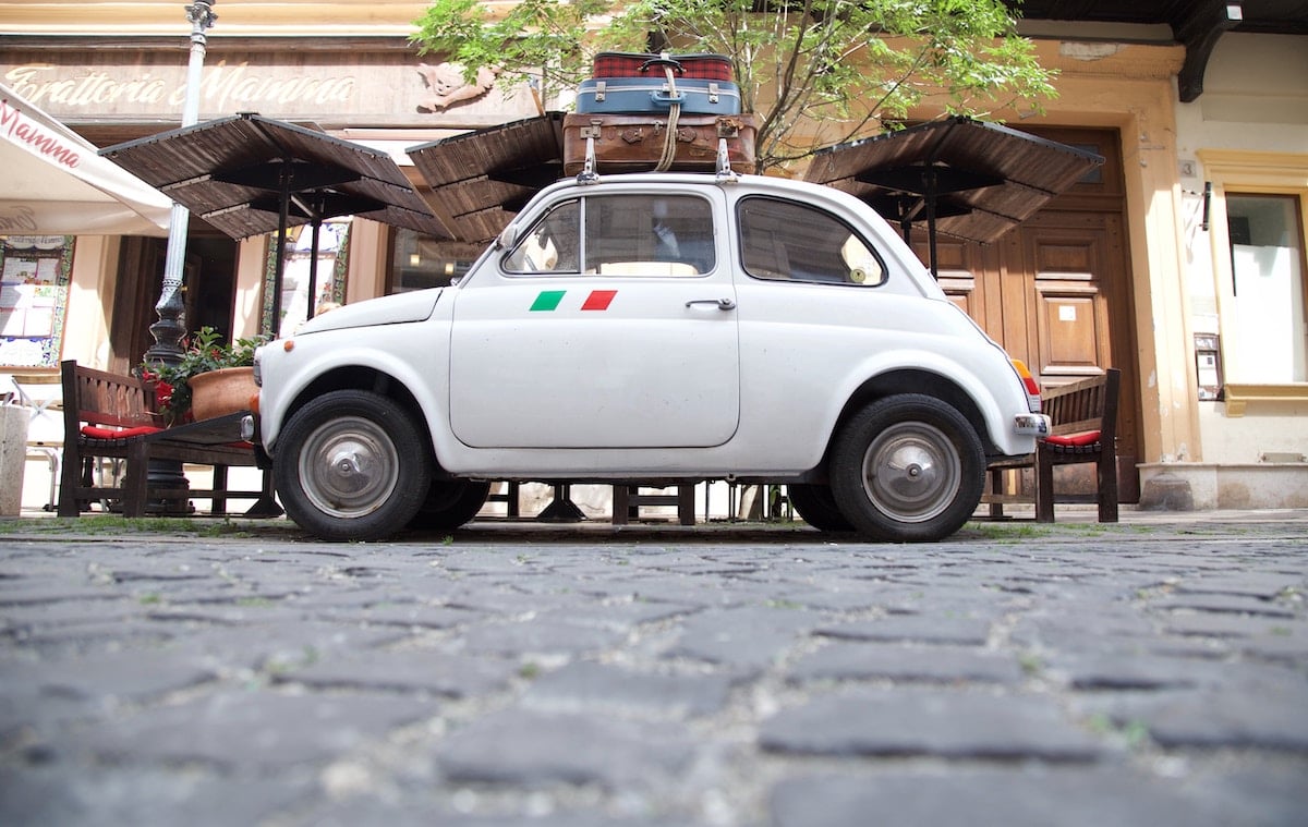 fiat 500 italie italy valise vacances vintage