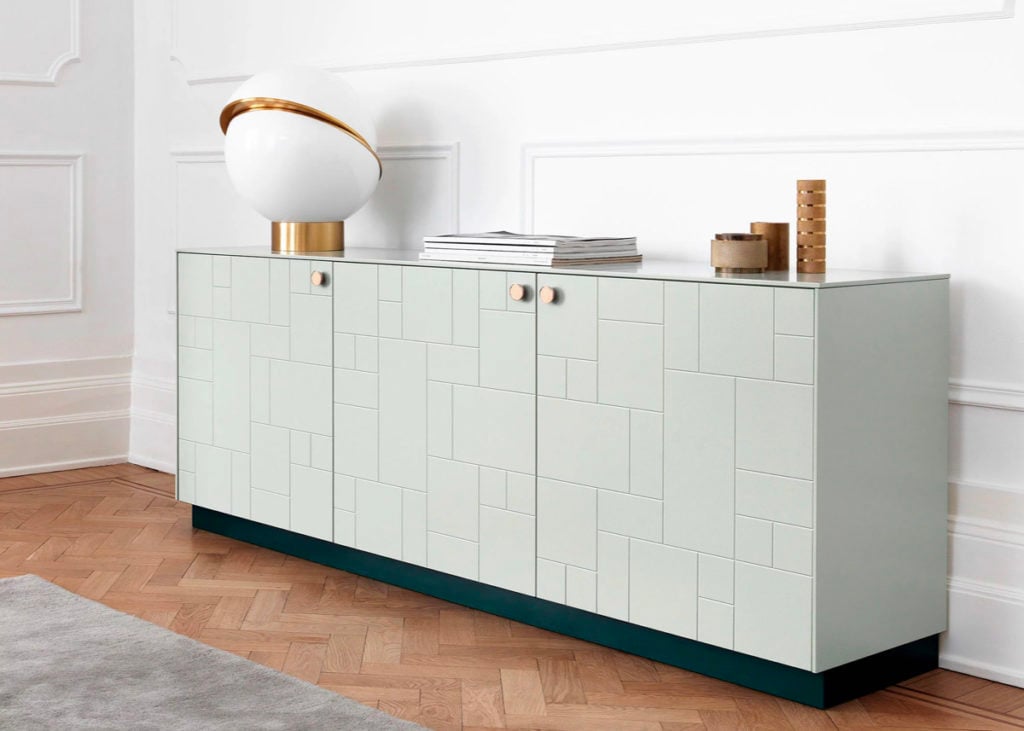 superfront ikea hack avis meuble vert de gris art déco motif rectangle poignée laiton - blog clematc