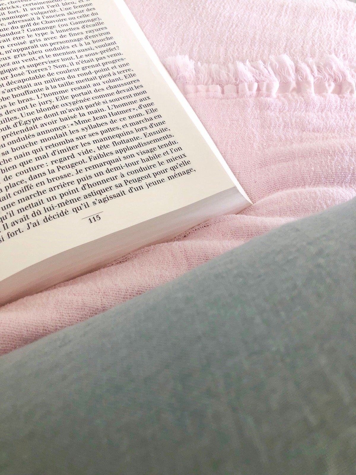 couvre lit Gaze de coton lin lavé rose - blog déco - clem around the corner