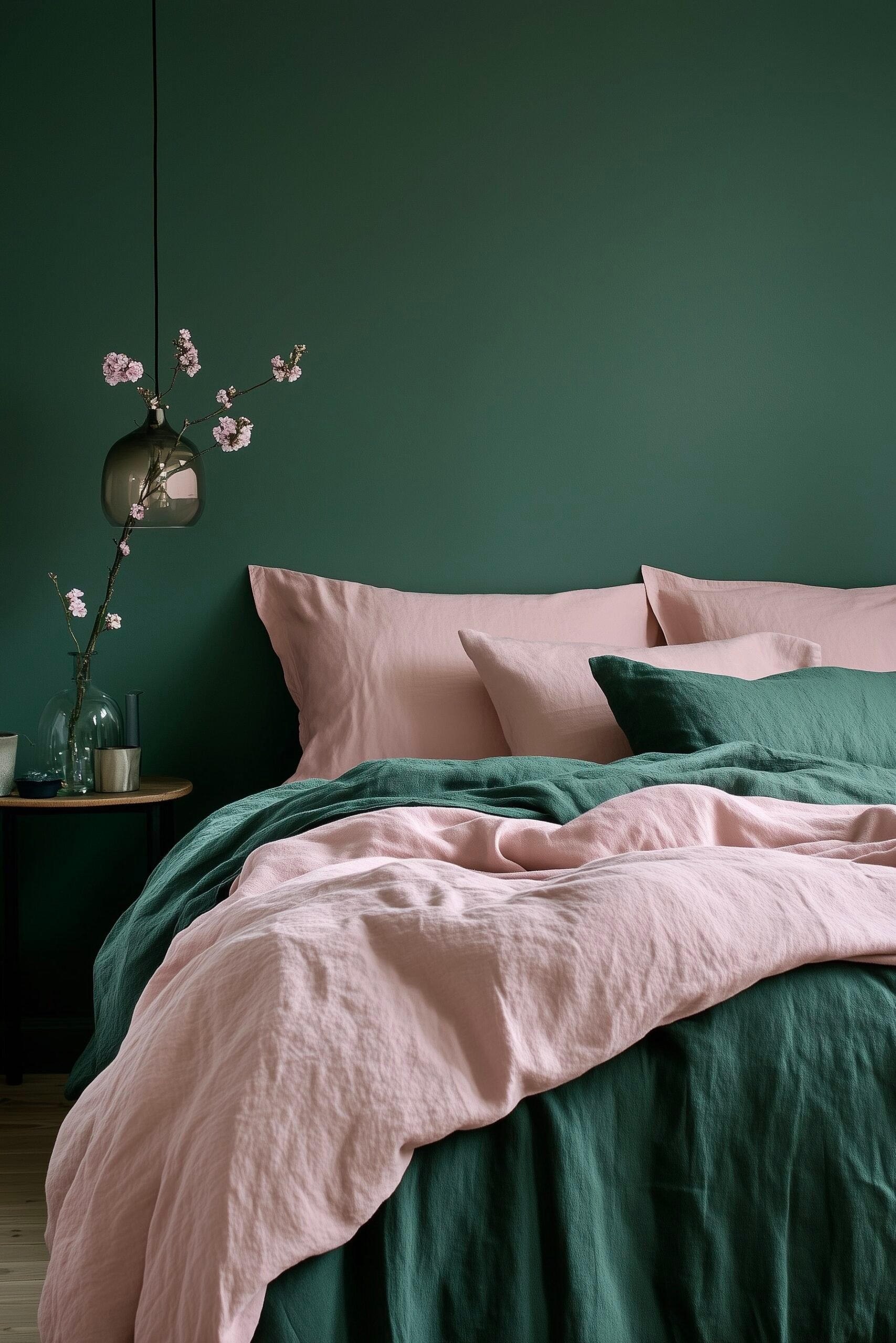 chambre rose et verte blog déco inspiration zen