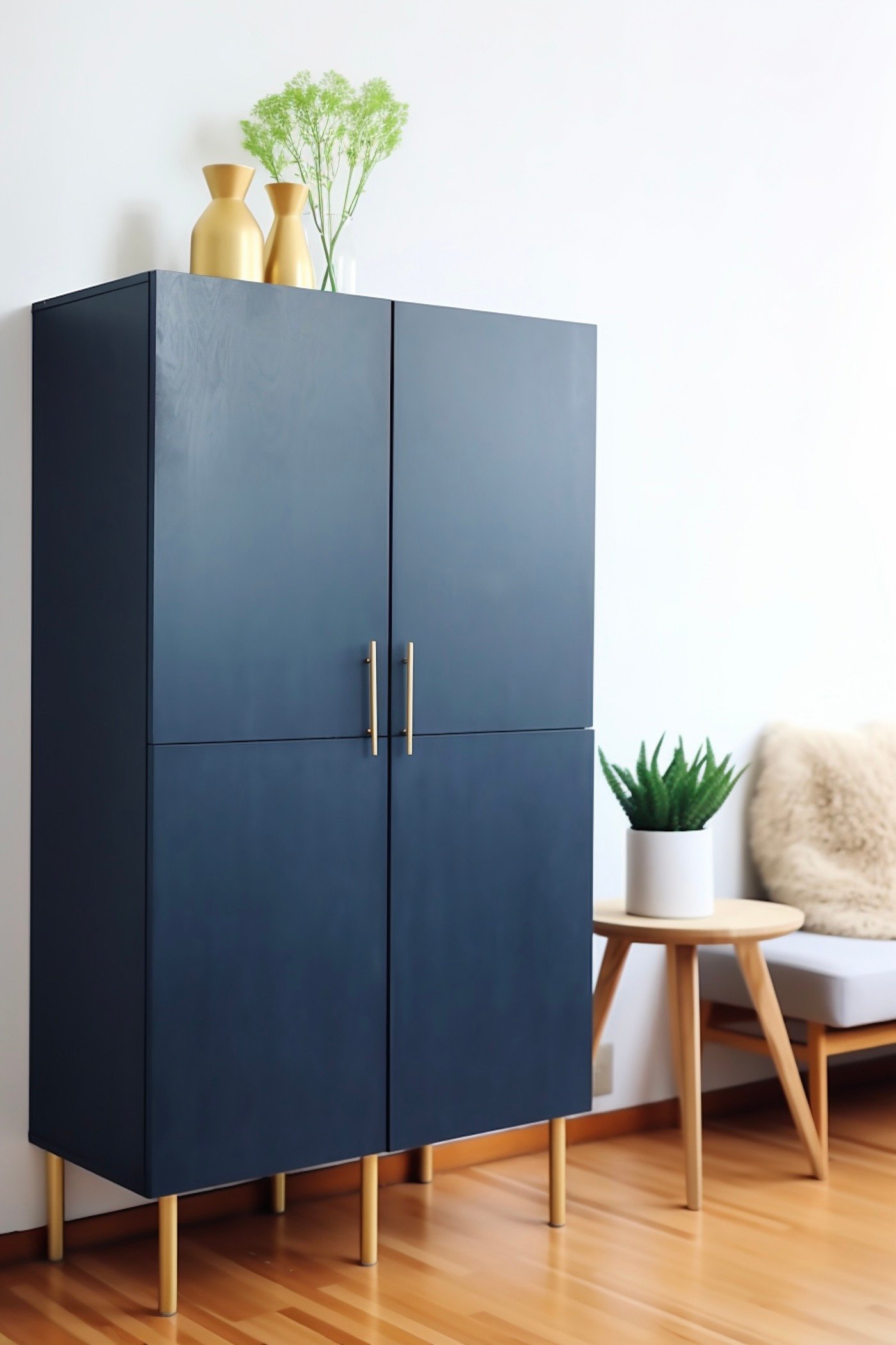 commode diy ikea caisson pin sapin pieds laiton