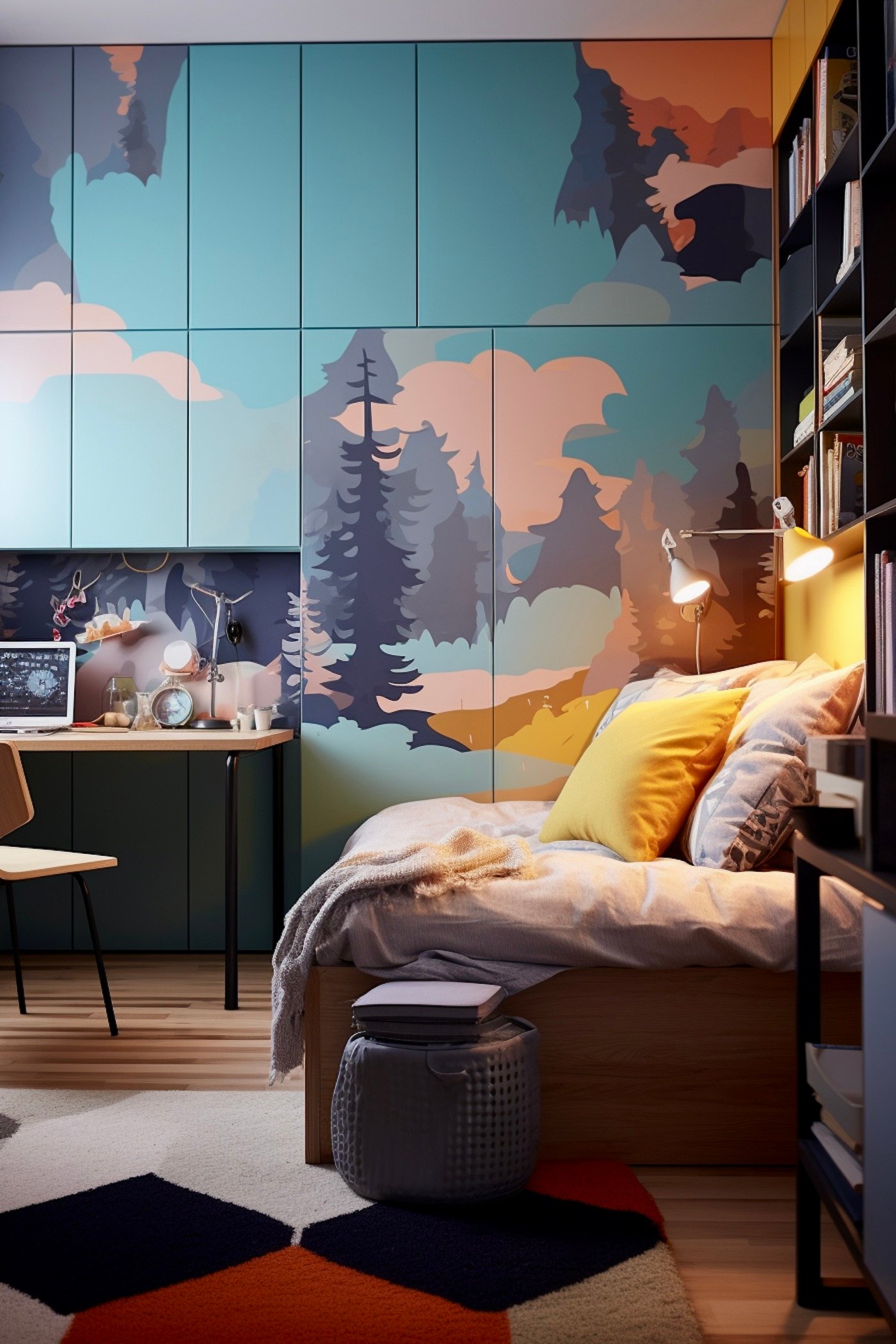 créer fresque murale chambre ado stylée